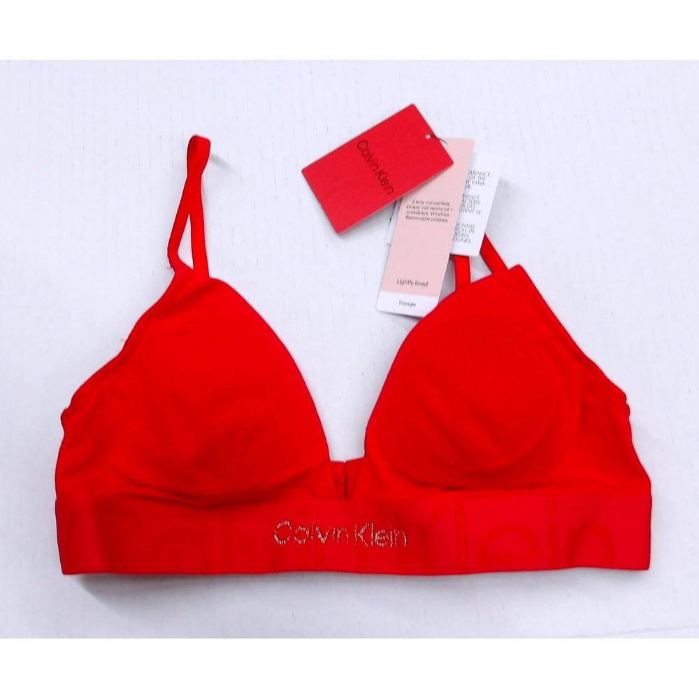 Calvin Klein Red Wireless Triangle Bralette